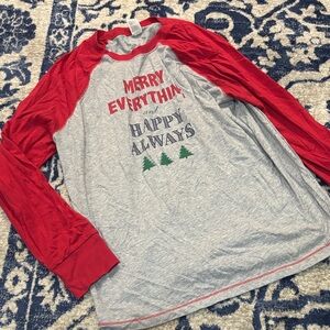 Red and Gray Long Sleeve Holiday Shirt